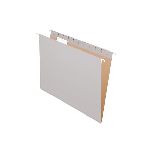 Tops Business Forms Pendaflex, COLORED HANGING FOLDERS, LETTER SIZE, 1/5-CUT TAB, GRAY, 25PK 81604 - main